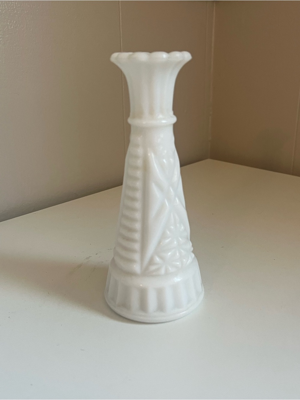 Vintage 6” Milk Glass Vase